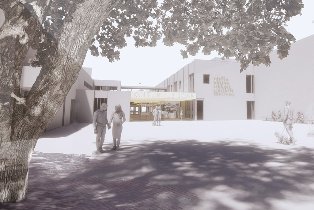 Bild på hur ett kulturhus Joar skulle kunna se ut i framtiden. 